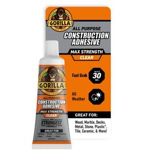 lot 20403 image: Gorilla Max Strength Construction Adhesive Clear 2.5 oz