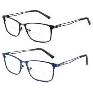lot 20404 image: Ryegis 2 Pack Mens Bifocal Reading Glasses Blue Light Blocking 1.0