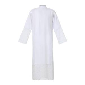 lot 20442 image: CAMDOM Catholic Priest Alb White Linen Lace Pleated Vestment Robe Large