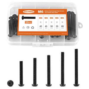 lot 20459 image: NIULUNBAO M6 Button Head Socket Cap Screws 10.9 Grade 25PCS Assortment Kit