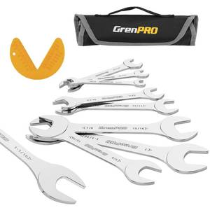 lot 20464 image: GRENPRO Super-Thin SAE Open End Wrench Set 14-1-116 Inch Slim Spanner