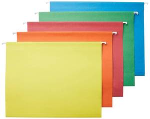 lot 20466 image: Amazon Basics Hanging File Folders Letter Size Assorted Colors 25-Pack