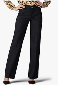 lot 18337 image: Black Pleated Front Pants Size L Regular w Elastic Waistband - SIZE L - Stock image may not match actual product images