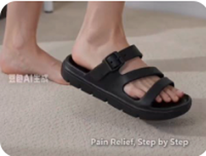 lot 18341 image: Black Two-Strap Buckle Slide Sandals US Size 10 EU 41 - Stock image may not match actual product images