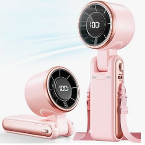 lot 18343 image: Pink Handheld Spray Fan 5W Max Lithium-Ion Battery - Stock image may not match actual product images