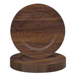 lot 1049 image: MAONAME Faux Wood Charger Plates 13 Inch Set of 11 Brown