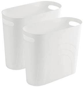 lot 1061 image: Rejomiik Slim Bathroom Trash Can 3.5 Gallon 2 Pack White