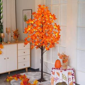 lot 1062 image: QIAOKAIYAN 5FT Lighted Fall Maple Tree with 96 LEDs and Timer
