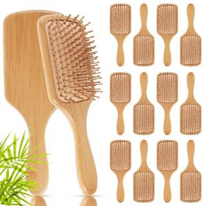 lot 1081 image: Tessco For You Bamboo Paddle Hair Brush 12 Pcs 9.65 X 3.35 Inch Natural