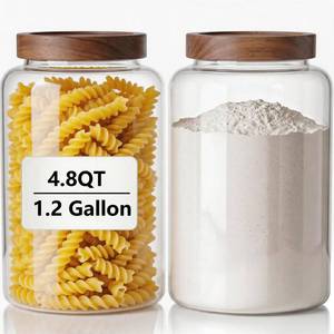 lot 1084 image: Joypeace 2 Pack 1.2 Gallon Glass Food Storage Jars With Airtight Lids