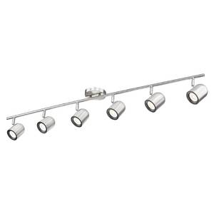 lot 1107 image: FEMILA LED Track Lighting Fixture 46.3 Inch Brushed Nickel 3000K 4FS78TL-6 BN  Retail $121.99