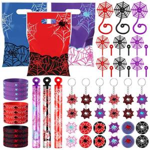 lot 2334 image: Skylety Spider Party Favors Set 72 Pcs Black Red Purple