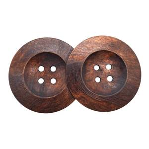 lot 2336 image: Candeola 20-Piece Brown Natural Wood Sewing Buttons 2 Inch 4-Hole