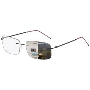 lot 2351 image: KISSOUL Rimless Bifocal Photochromic Reading Glasses Men Blue Light Blocking