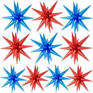 lot 2352 image: Biapian Foil Star Balloons 22 Inch Red Blue 10 Pcs