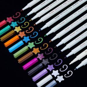 lot 2377 image: YUANCHENG Metallic Marker Pens Set of 12 Colors Fine Point 1.0 mm