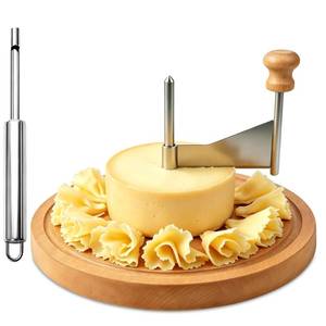 lot 2386 image: Longtor Cheese Chocolate Curler Cutter Stainless Steel Blade Wood Base