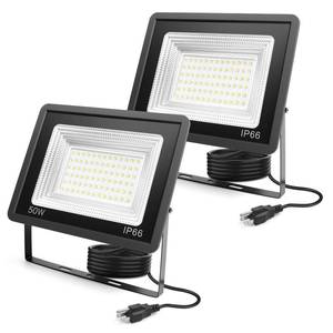lot 2387 image: 2 Pack LED Flood Light 50W 5500lm 6500K IP66 Daylight White