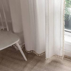 lot 2402 image: BCLBUSTE Semi-Blackout Curtains 2 Panels 52 X 84 Inch Off White
