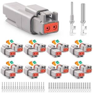 lot 2420 image: JRready Deutsch DT Connector 2 Pin 8 Sets Size 16 Contacts ST6327-202