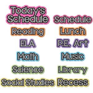 lot 2423 image: AmazingSpark Magnetic Dry Erase Classroom Schedule Labels 12 Pcs