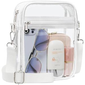lot 2430 image: PACKISM Small Clear Crossbody Bag White 6.5 x 2.3 x 8.5 Inch