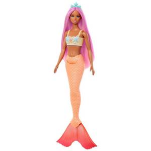 lot 2436 image: Barbie Mermaid Doll with Orange Ombre Tail and Starfish Bodice