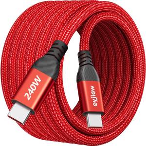 lot 2455 image: Eyjiew USB-C to USB-C Cable 240W 10FT 2-Pack Braided
