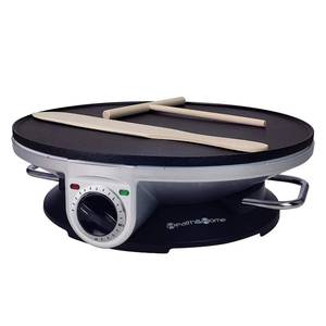 lot 7581 image: Health and Home Crepe Maker Electric Griddle 13 Inch Non-Stick Silver