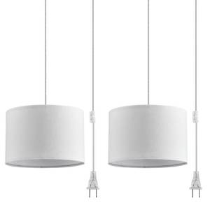 lot 7592 image: IHENGYANLT Plug In Pendant Light 2 Pack 15Ft Clear Cord White Fabric Shade
