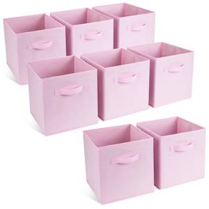 lot 7597 image: Life Hacks Foldable Fabric Storage Bins 8 Pack 11 Inch Pink