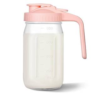 lot 7603 image: 32 oz Glass Mason Jar Pitcher with Lid