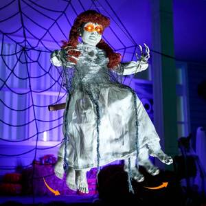 lot 7610 image: JOYIN Halloween Hanging Swinging Doll Decoration with Sound and Light Up Eyes