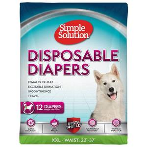 lot 7613 image: Simple Solution Female Dog Diapers Disposable XXL 12 Count