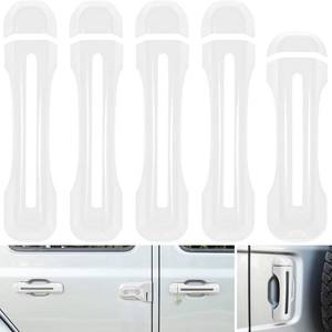 lot 8210 image: E-cowlboy Door Handle Inserts Cover Trim 5PCS White Jeep Wrangler JL JLU JT