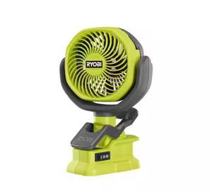 lot 8212 image: RYOBI 18V ONE Cordless 4 in Clamp Fan (Tool Only)