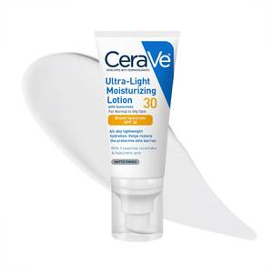 lot 8248 image: CeraVe Ultra-Light Moisturizing Lotion with Sunscreen SPF 30 for Face 1.7 oz