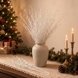 lot 8276 image: Yunsailing White Curly Willow Branches Artificial Dried Twigs 16 Pcs 18 in