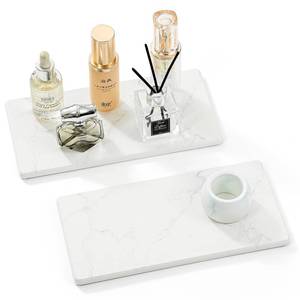 lot 8314 image: Razborci Diatomite Stone Sink Vanity Tray 2 Pcs 10x 5 Marble White