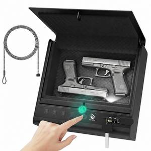 lot 9273 image: BE-TECH Biometric Gun Safe for Handgun, 0.1s Fingerprint Pistol Lock Box