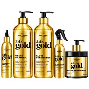 lot 9277 image: Hair Chemist 24K Gold 5-PC Complete Hair Care Set �� Large Shampoo, Conditioner, Hair Oil, Hair Mist & Deep Hair Mask �� Strengthening, Hydrating & Shine Enhancing for Dry, Damaged & Color-Treated Hair