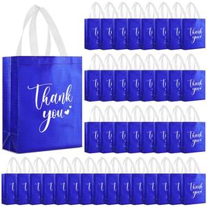 lot 9280 image: SilTriangle 50 Pcs Thank You Gift Bags Bulk, 10 x 8 x 4 Inch, Royal Blue