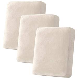 lot 9284 image: H.VERSAILTEX Velvet Stretch Couch Cushion Cover Plush Cushion Slipcover for Chair Loveseat Sofa Cushion Furniture Protector Seat Cushion Sofa Cover (3 Piece Sofa Cushion Covers, Ivory)