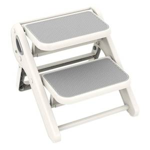 lot 9291 image: Toddler Step Stool, iNeibo 2-Step Foldable Step Stool for Kids, Widened & Thickened with Anti-Slip Design, Safer for Children Use for Kitchen, Bathroom, Toilet Training - Gray