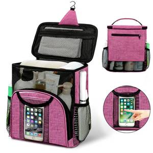 lot 9303 image: Attmu Portable Shower Caddy College Tote Bag, Quick Dry Hanging Toiletry Bag, Large Capacity Mesh Shower Caddy Portable for College Dorm Room Essentials for Boys and Girls for Bath Camping (Pink)