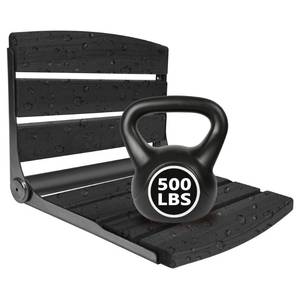 lot 9310 image: Folding Shower Seat Wall Mounted, 17.5x13x11 Foldable Shower Bench,Fold Down Shower Seat, Black