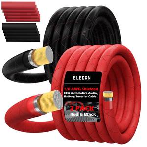 lot 9322 image: 10 Gauge AWG Welding Battery Cable Power Ground Wire 25 Ft2 Pack RedBlack, True Spec Shielded Braided High Power CCA for Automotive Car Audio RV Speaker Solar Marine Inverter With Heat Shrink Tubes