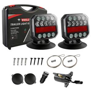 lot 9323 image: Wireless Trailer Lights, Magnetic LED Tow Tail Light Kit for Trucks Boats
