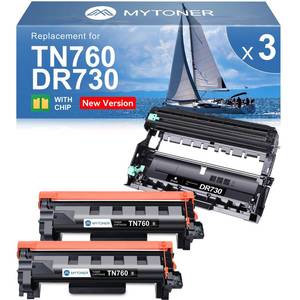 lot 9327 image: TN760 Toner Cartridges Compatible for Brother TN760 TN-760 DR730 Drum Unit