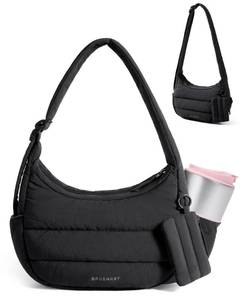 lot 10008 image: BAGSMART Shoulder Bag for Women Small Puffer Purses Crossbody Bag, Black